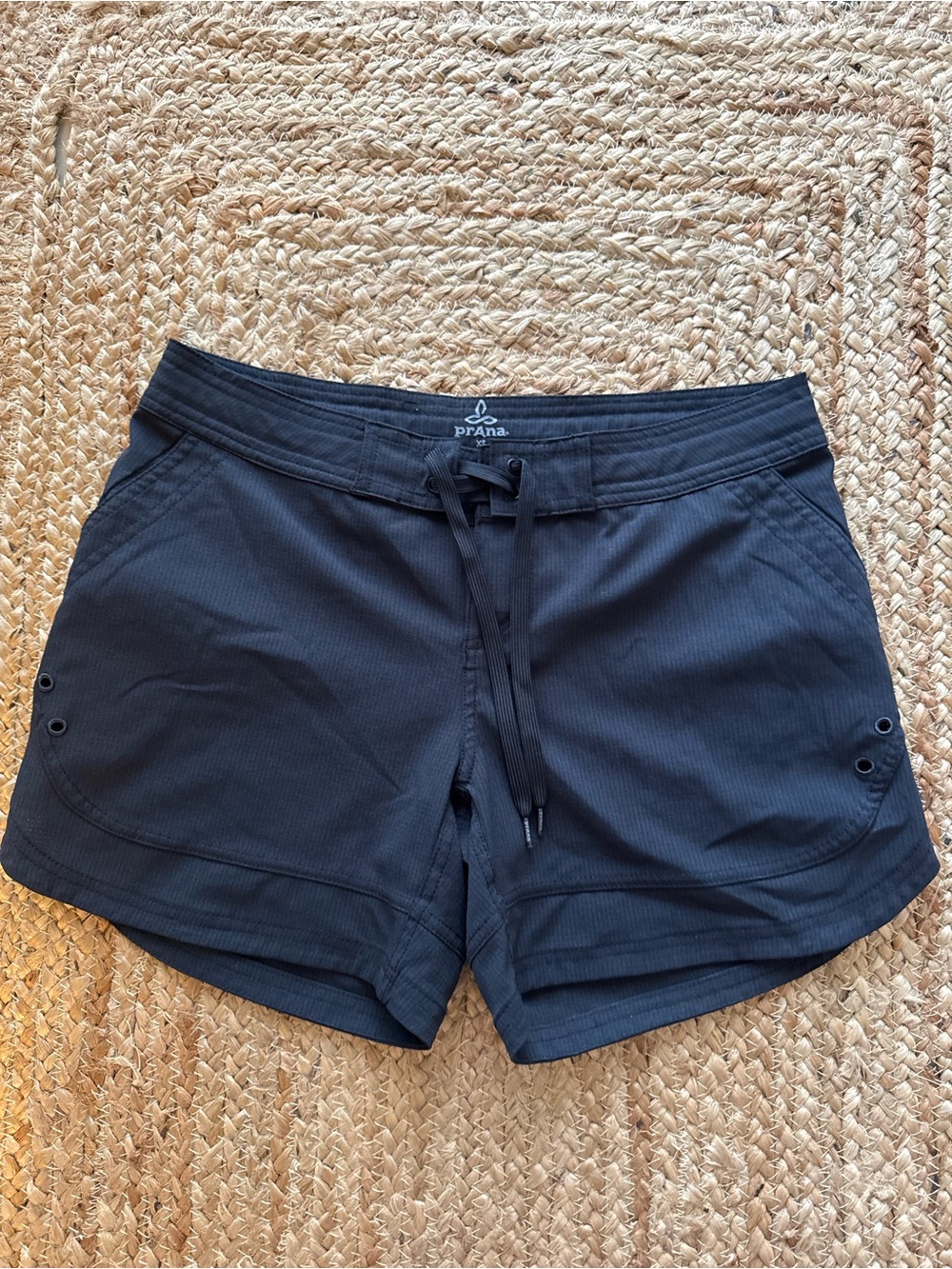 Prana Black Women's Performance Drawstring Athletic Shorts